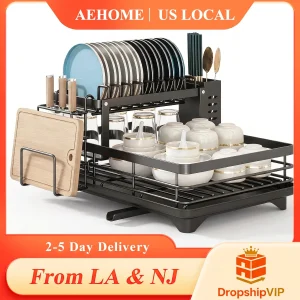 2-Tier Expandable Dish Drying Rack