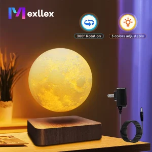 Floating Rotating 3-Color Moon Lamp