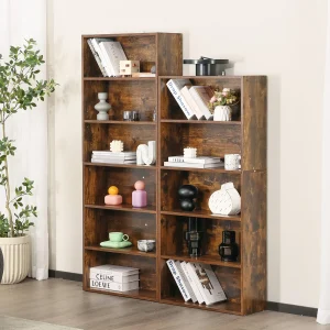 6-Tier 63 In Wooden Bookcase