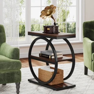 End Table with 3 Storage Shelves